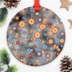 Flower Bomb 12 Round Ornament (two Sides)