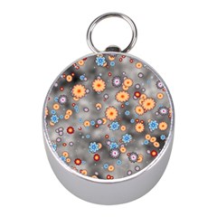 Flower Bomb 12 Mini Silver Compasses by PatternFactory