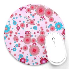 Flower Bomb 11 Round Mousepads by PatternFactory