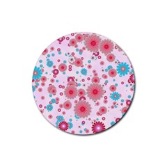 Flower Bomb 11 Rubber Round Coaster (4 Pack)  by PatternFactory