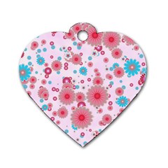 Flower Bomb 11 Dog Tag Heart (one Side) by PatternFactory