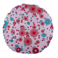 Flower Bomb 11 Large 18  Premium Flano Round Cushions by PatternFactory