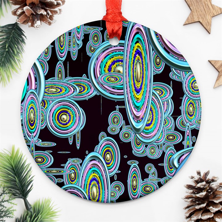 Concentric Circles A Ornament (Round)