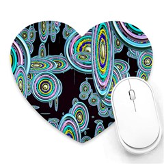 Concentric Circles A Heart Mousepads by PatternFactory