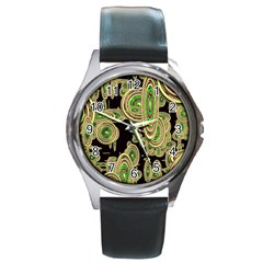 Concentric Circles B Round Metal Watch