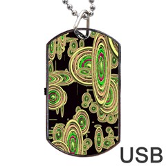 Concentric Circles B Dog Tag Usb Flash (two Sides) by PatternFactory