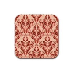 Great Vintage Pattern F Rubber Square Coaster (4 Pack)  by PatternFactory