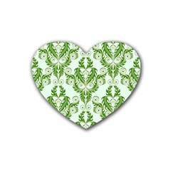 Great Vintage Pattern E Rubber Coaster (heart)  by PatternFactory