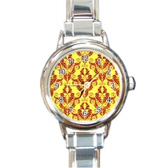 Great Vintage Pattern B Round Italian Charm Watch by PatternFactory