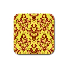 Great Vintage Pattern B Rubber Square Coaster (4 Pack)  by PatternFactory