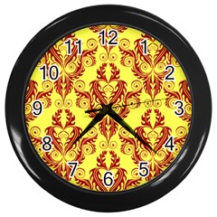 Great Vintage Pattern B Wall Clock (black) by PatternFactory