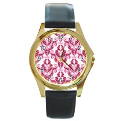 Great Vintage Pattern C Round Gold Metal Watch by PatternFactory