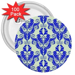 Great Vintage Pattern D 3  Buttons (100 Pack)  by PatternFactory