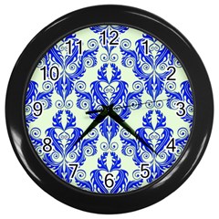 Great Vintage Pattern D Wall Clock (black) by PatternFactory