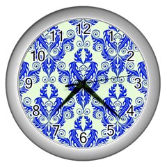 Great Vintage Pattern D Wall Clock (silver) by PatternFactory