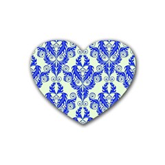 Great Vintage Pattern D Rubber Coaster (heart)  by PatternFactory