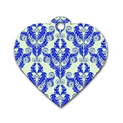 Great Vintage Pattern D Dog Tag Heart (one Side) by PatternFactory