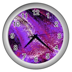 Fraction Space 4 Wall Clock (silver) by PatternFactory