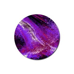 Fraction Space 4 Rubber Coaster (round)  by PatternFactory