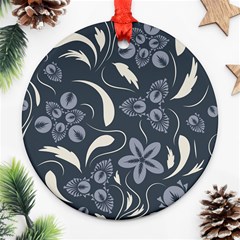 Folk Flowers Pattern  Ornament (round) by Eskimos