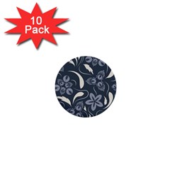 Folk Flowers Pattern  1  Mini Buttons (10 Pack)  by Eskimos