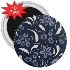 Folk Flowers Pattern  3  Magnets (10 Pack)  by Eskimos