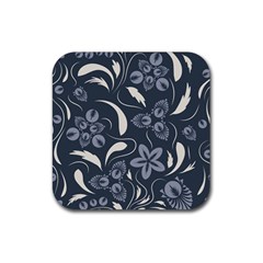 Folk Flowers Pattern  Rubber Coaster (square) 