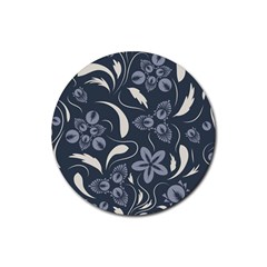 Folk Flowers Pattern  Rubber Round Coaster (4 Pack)  by Eskimos