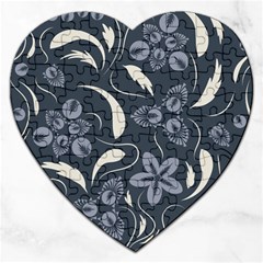 Folk Flowers Pattern  Jigsaw Puzzle (heart) by Eskimos