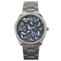 Folk Flowers Pattern  Sport Metal Watch by Eskimos