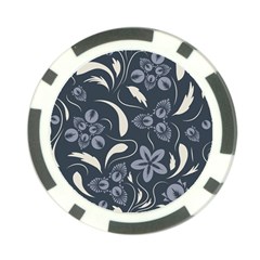 Folk Flowers Pattern  Poker Chip Card Guard by Eskimos