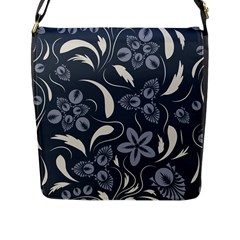 Folk Flowers Pattern  Flap Closure Messenger Bag (l) by Eskimos