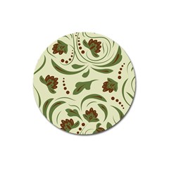 Folk Flowers Pattern  Magnet 3  (round) by Eskimos