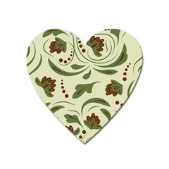 Folk Flowers Pattern  Heart Magnet by Eskimos