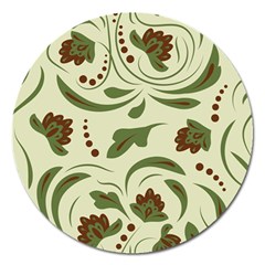 Folk Flowers Pattern  Magnet 5  (round) by Eskimos