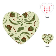 Folk Flowers Pattern  Playing Cards Single Design (heart) by Eskimos