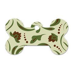 Folk Flowers Pattern  Dog Tag Bone (one Side) by Eskimos