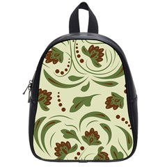 Folk Flowers Pattern  School Bag (small) by Eskimos