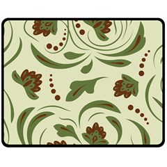 Folk Flowers Pattern  Fleece Blanket (medium)  by Eskimos