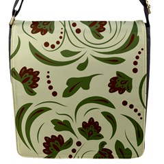 Folk Flowers Pattern  Flap Closure Messenger Bag (s) by Eskimos