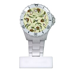 Folk Flowers Pattern  Plastic Nurses Watch by Eskimos