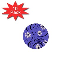 Folk Flowers Pattern  1  Mini Buttons (10 Pack)  by Eskimos