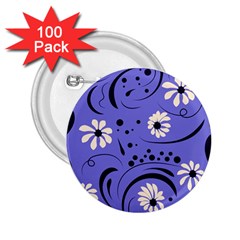 Folk Flowers Pattern  2 25  Buttons (100 Pack)  by Eskimos