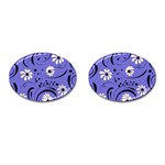 Folk flowers pattern  Cufflinks (Oval) Front(Pair)