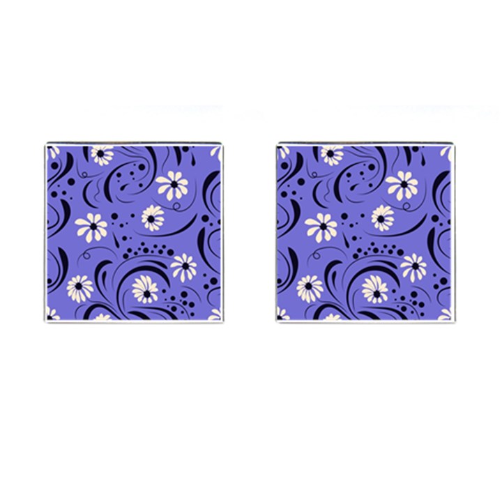 Folk flowers pattern  Cufflinks (Square)