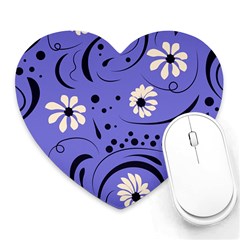 Folk Flowers Pattern  Heart Mousepads by Eskimos