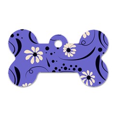 Folk Flowers Pattern  Dog Tag Bone (two Sides) by Eskimos