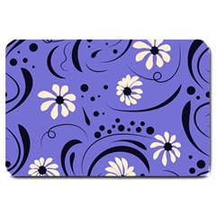 Folk Flowers Pattern  Large Doormat  by Eskimos