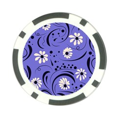 Folk Flowers Pattern  Poker Chip Card Guard by Eskimos