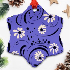 Folk Flowers Pattern  Snowflake Ornament (two Sides) by Eskimos